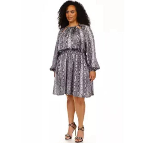 NWT Michael Kors above knee Cocktail Dress. Snake print  Size 3X. - Picture 1 of 13